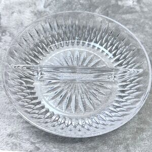 Vintage Princess House Style Clear Divided Glass Serving Bowl Candy Dish